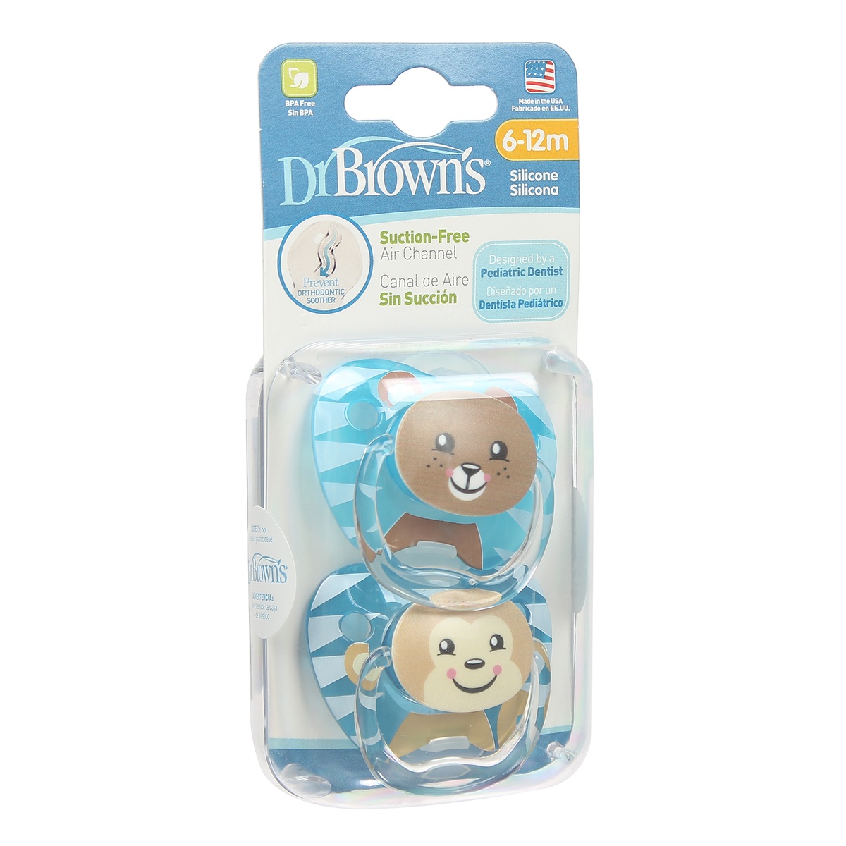 Ty ngậm Dr Brown's Prevent Level 2 cho bé 6M-12M - mặt trái