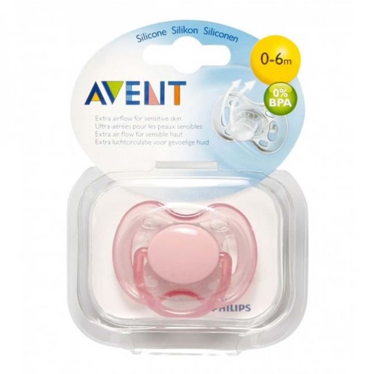Ty ngậm Philips Avent (cho bé 0 - 6 tháng)  - mặt trái