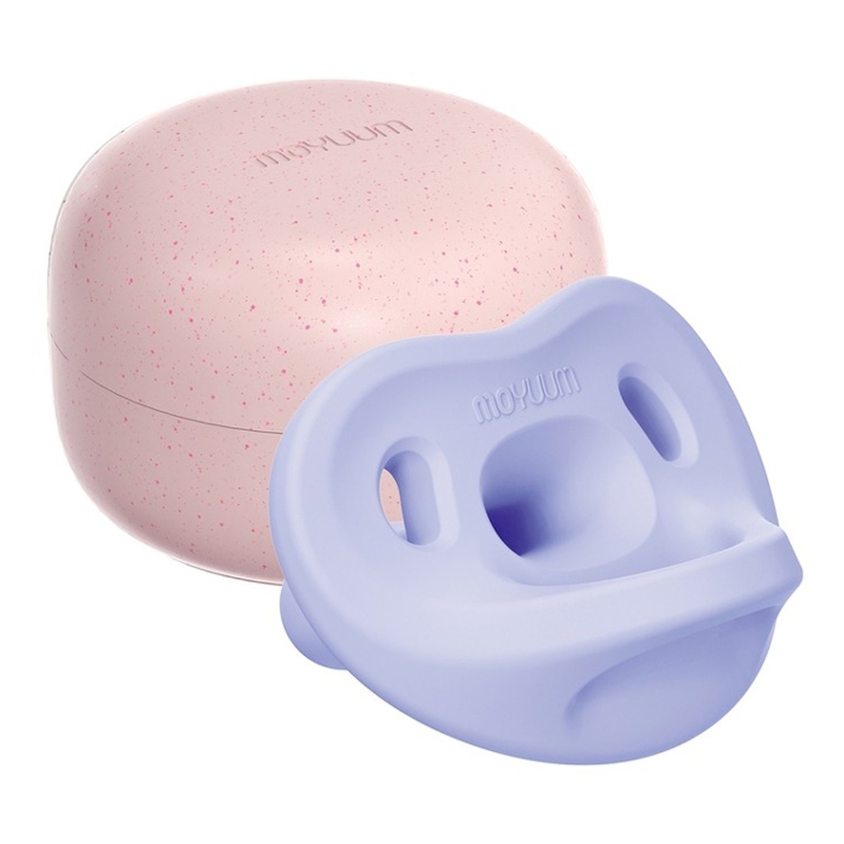 Ty ngậm silicone Moyuum kèm hộp Stage 2 (Tím) cho bé 3-6M