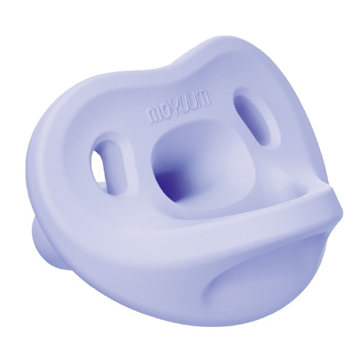 Ty ngậm silicone Moyuum kèm hộp Stage 2 (Tím) cho bé 3-6M - mặt trái