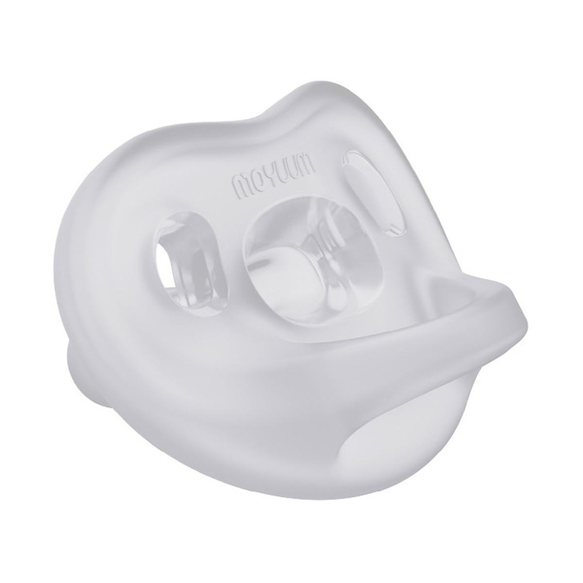 Ty ngậm silicone Moyuum kèm hộp Stage 2 (Trong suốt) cho bé 3-6M - mặt trái