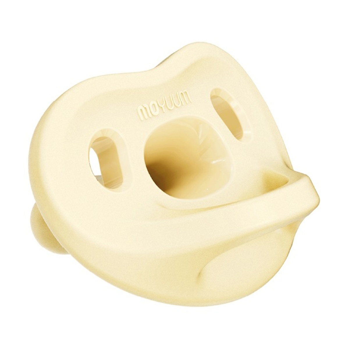 Ty ngậm silicone Moyuum kèm hộp Stage 2 (Vàng) cho bé 3-6M - mặt trái