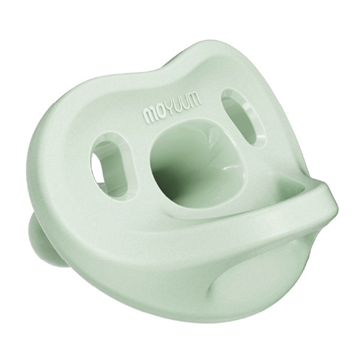 Ty ngậm silicone Moyuum kèm hộp Stage 2 (Xanh) - mặt trái