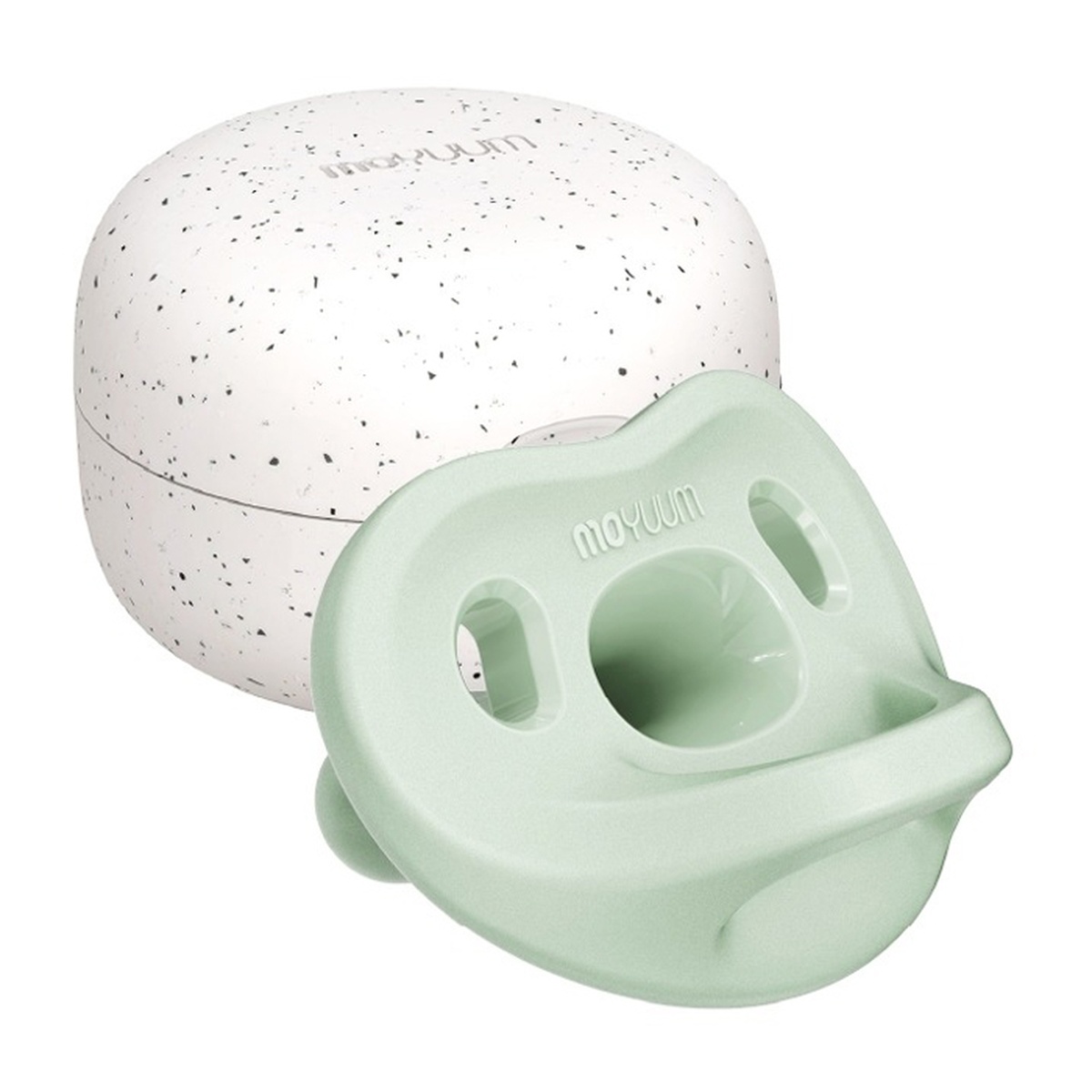 Ty ngậm silicone Moyuum kèm hộp Stage 3 (Xanh) cho bé 6M+