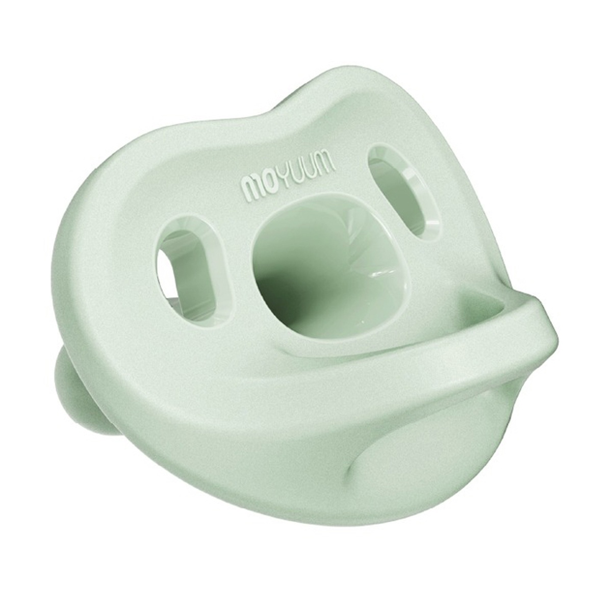 Ty ngậm silicone Moyuum kèm hộp Stage 3 (Xanh) cho bé 6M+ - mặt trái