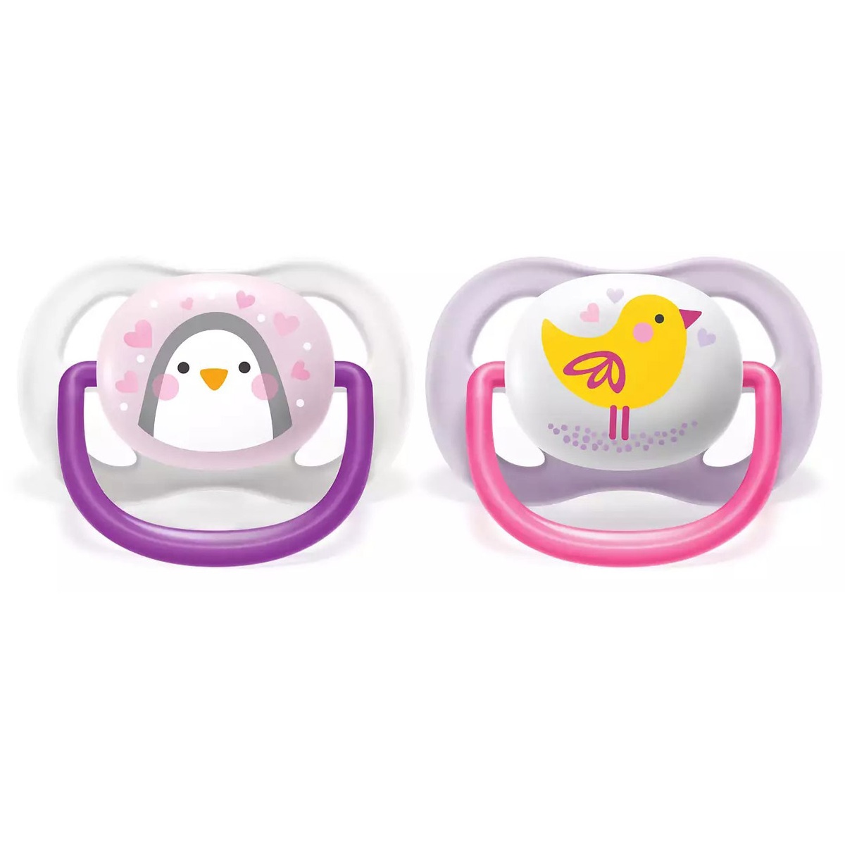 Ty ngậm thông khí lime Philips Avent 0-6M SCF080/06 vỉ đôi (Hồng, tím) - mặt trái