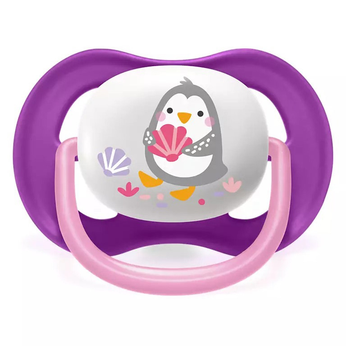 Ty ngậm thông khí lime Philips Avent 6-18M SCF080/08 vỉ đôi (Hồng, tím) - mặt sau