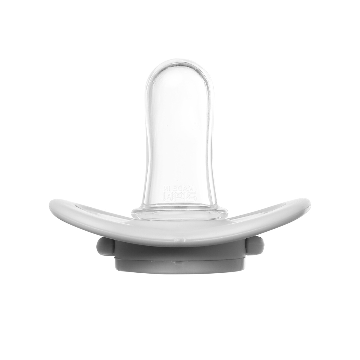 Ty ngậm silicon Upis Premium Xám cho bé 0M+, 4M+ - góc nghiêng