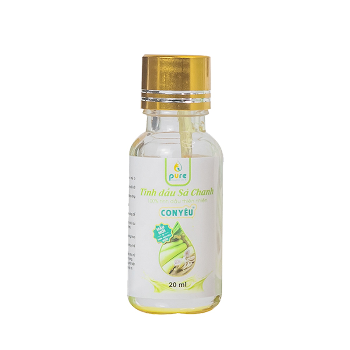 Tinh dầu sả chanh Con Yêu 20ml - mặt phải