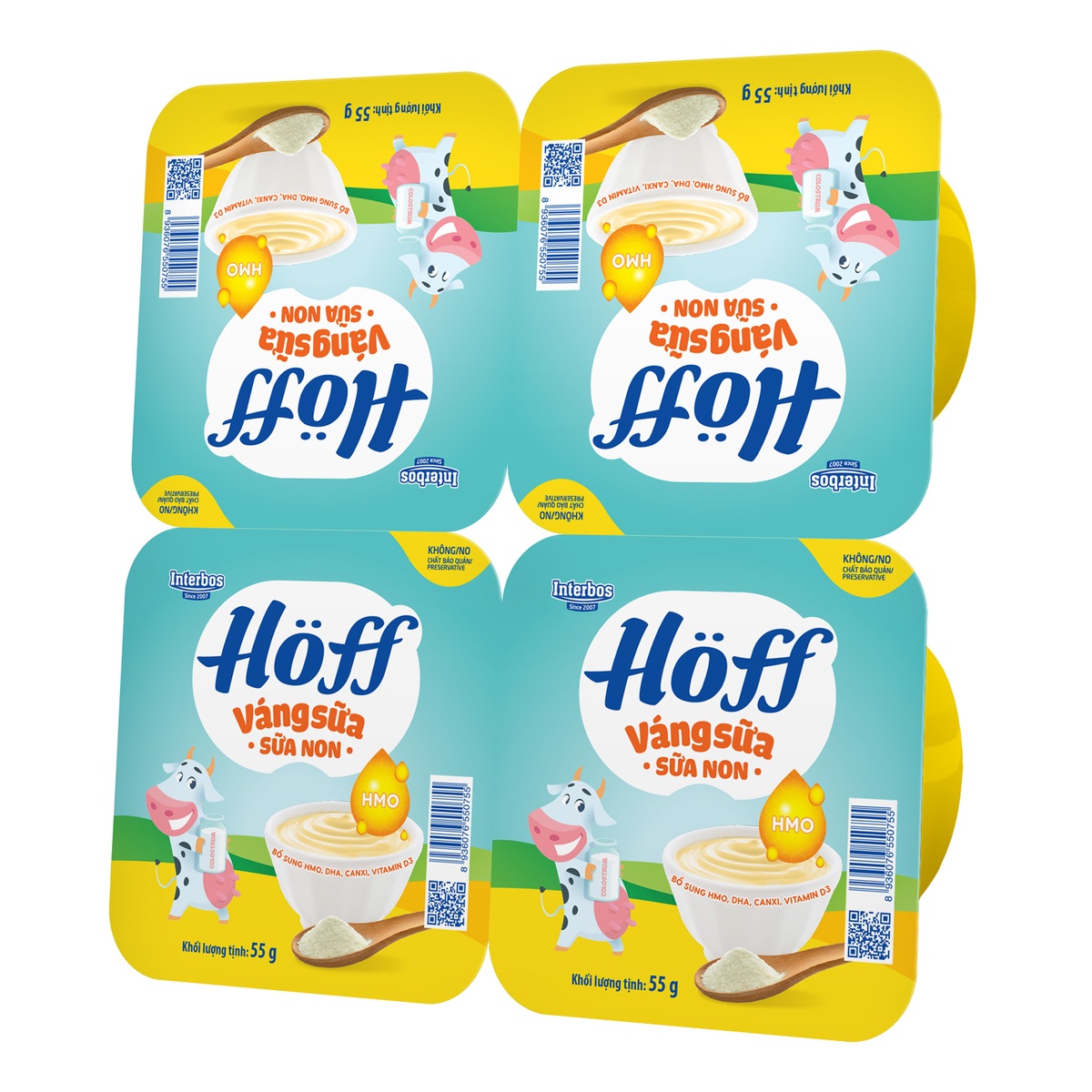 Váng sữa Hoff vị sữa non 4x55g - mặt trái
