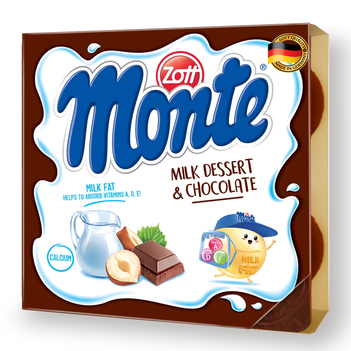 Váng sữa Monte Zott - Socola 4x55g - mặt sau