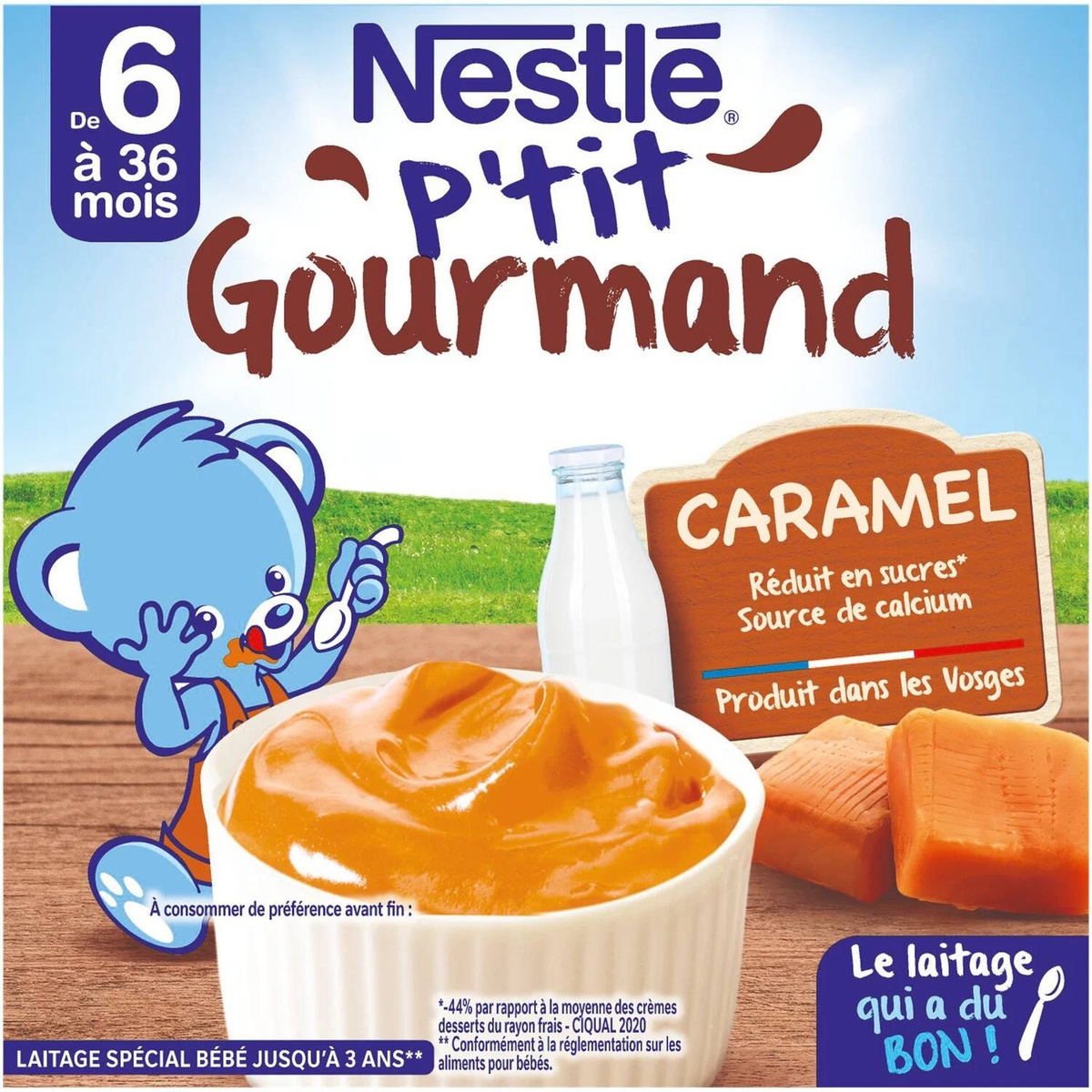 Váng sữa Nestle vị caramel 4*100g (6M+)  - mặt phải