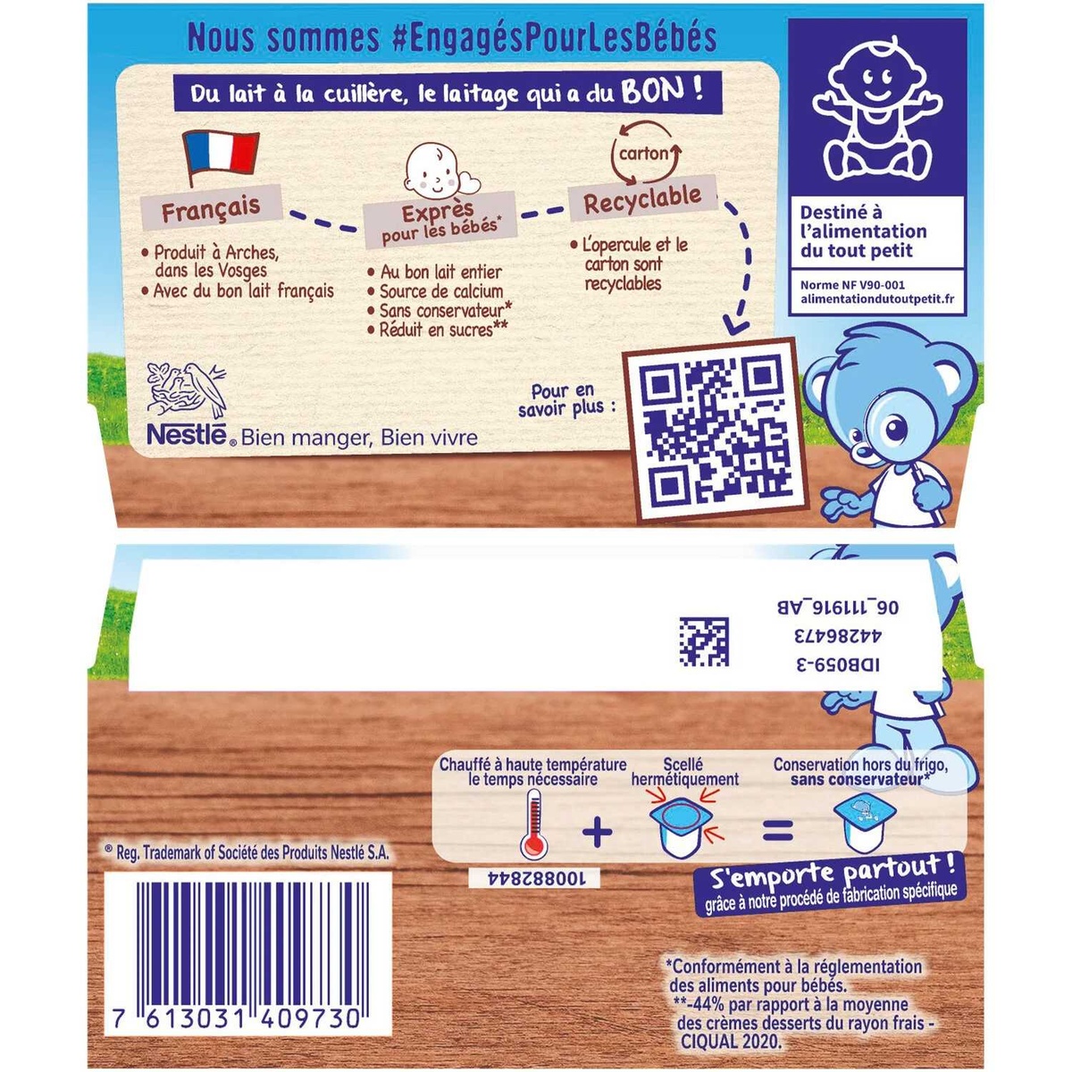 Váng sữa Nestle vị caramel 4*100g (6M+)  - mặt sau