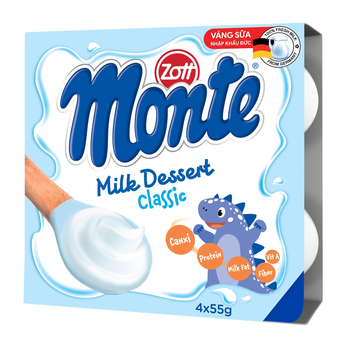 Váng sữa Zott Monte Classic 4x55g - mặt trái