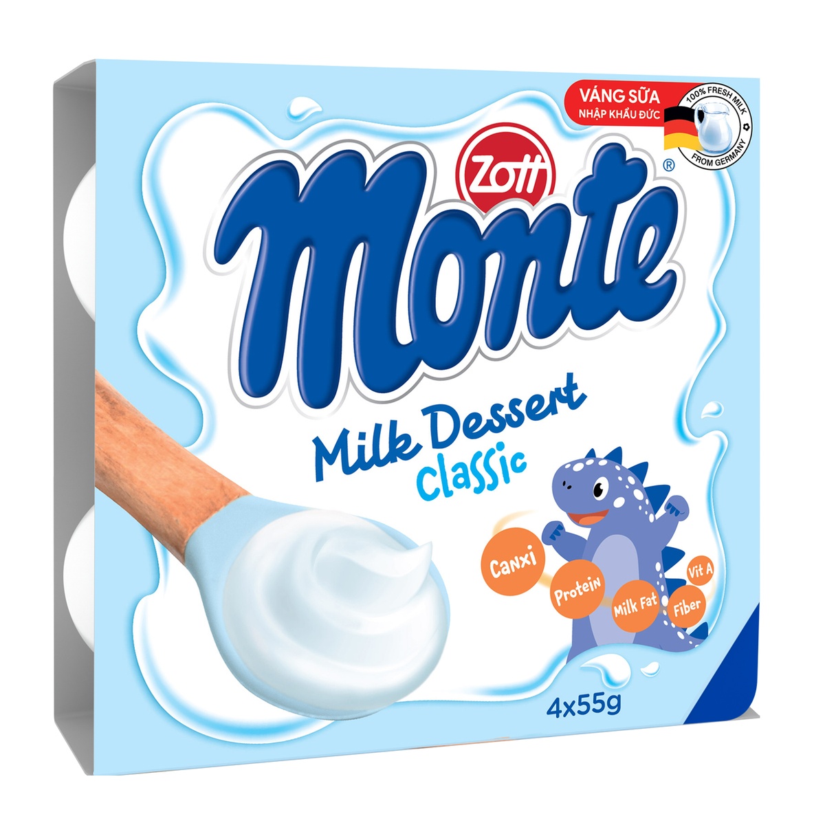 Váng sữa Zott Monte Classic 4x55g - mặt phải