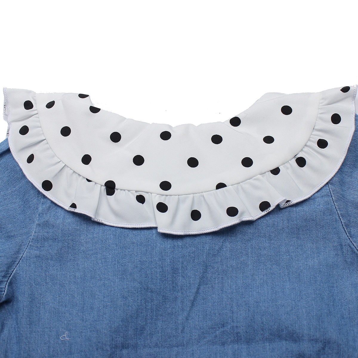 Váy Jean bé gái thắt nơ cổ Mamago LN19T - mặt sau