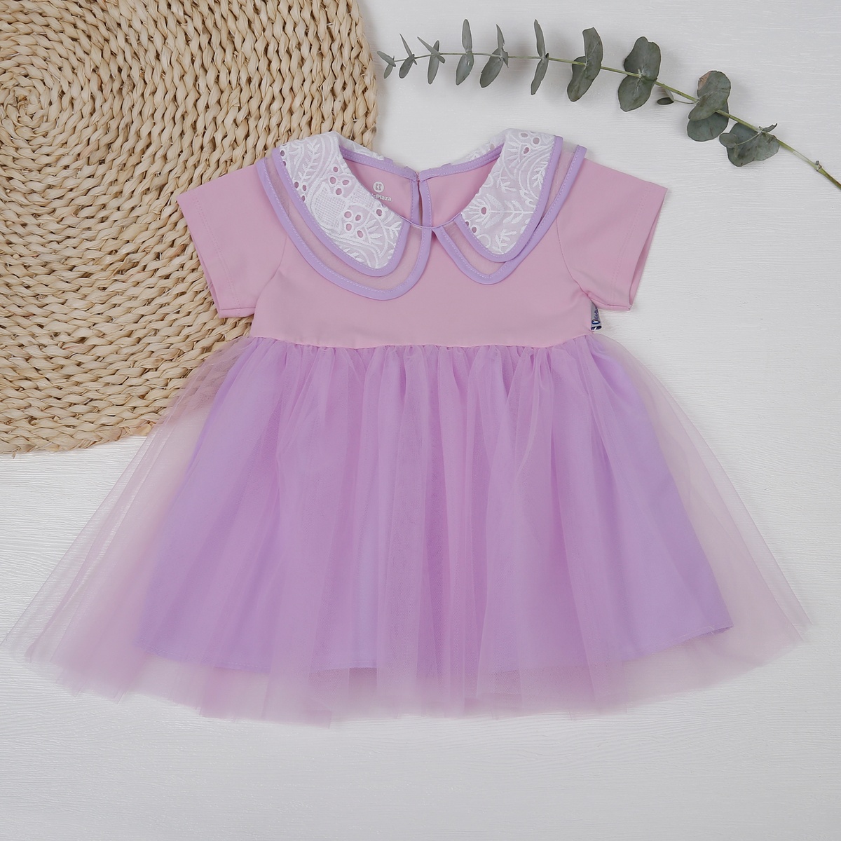 Váy tutu bé gái KidsPlaza cổ tròn ren AT23H (Tím)