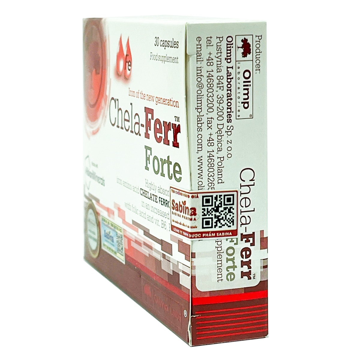 Thực phẩm bảo vệ sức khoẻ Chela-Ferr Forte bổ sung sắt cho bà bầu 30 viên - mặt phải