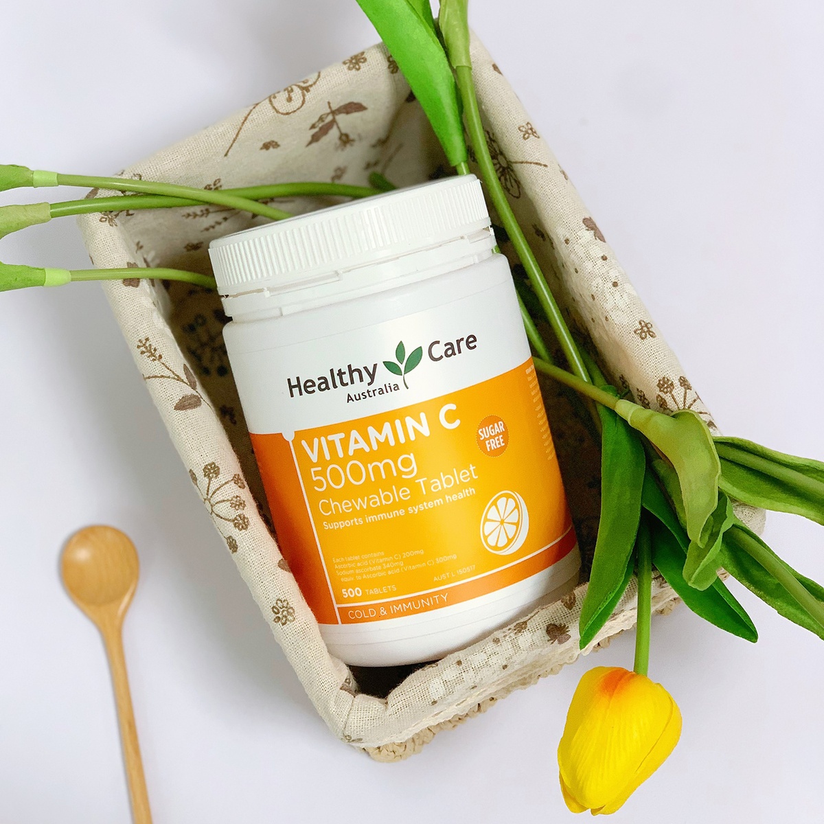 Viên ngậm Vitamin C Healthy Care 500 viên - mặt phải