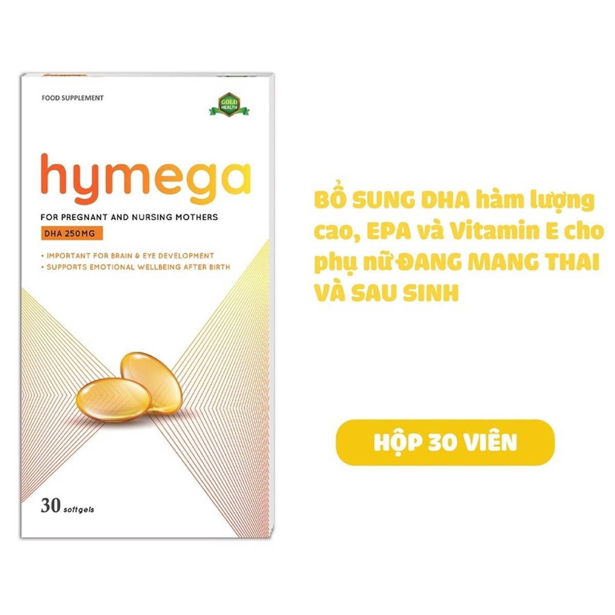 Thực phẩm bảo vệ sức khỏe DHA Aplicaps Hymega (30 viên) - mặt trái