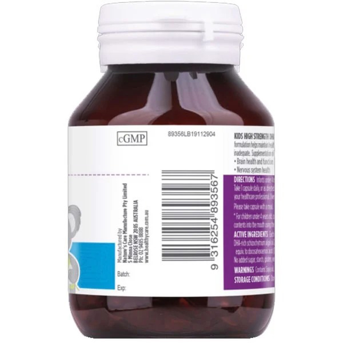 Viên uống Healthy Care Kids DHA 4m+ (60v) - mặt phải