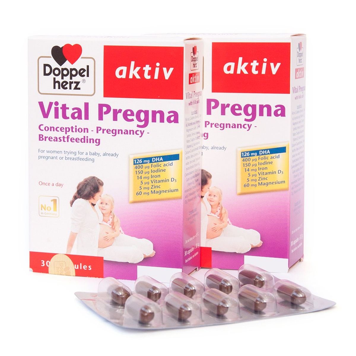 Vitamin bầu Vital Pregna (30v) - mặt trái