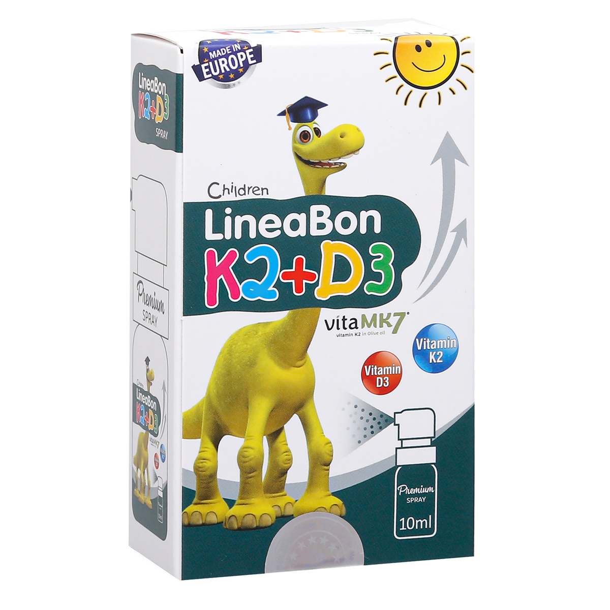 Thực phẩm bảo vệ sức khỏe Lineabon D3+K2 dạng xịt  - mặt phải