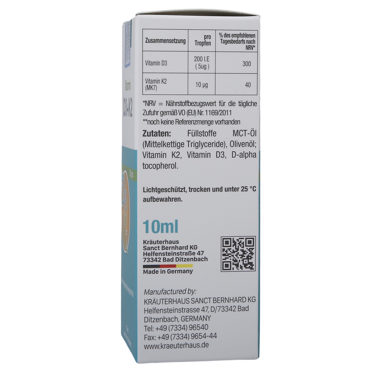 Thực phẩm bảo vệ sức khỏe Vitamin D3K2 MK7 Sanct Bernhard Drops  - mặt phải