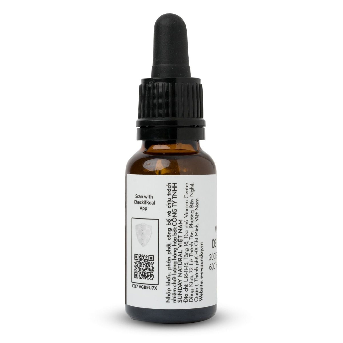 Vitamin D3K2 MK7 Sunday Natural 20ml của Đức - mặt sau