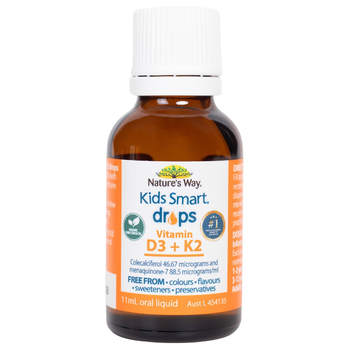 Thực phẩm bảo vệ sức khỏe Nature's Way Kids Smart Drops Vitamin D3 + K2 - mặt phải