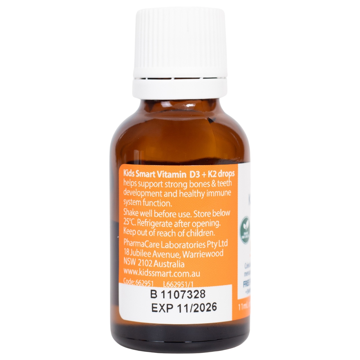 Thực phẩm bảo vệ sức khỏe Nature's Way Kids Smart Drops Vitamin D3 + K2 - góc nghiêng