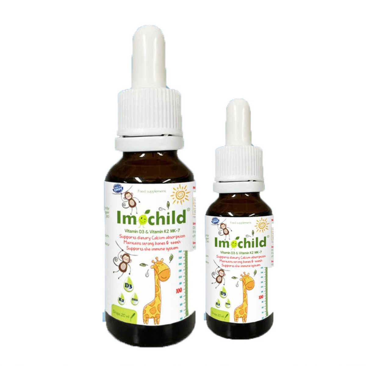 Vitamin D3 & Vitamin K2 Imochild D3K2-MK7  - mặt trái
