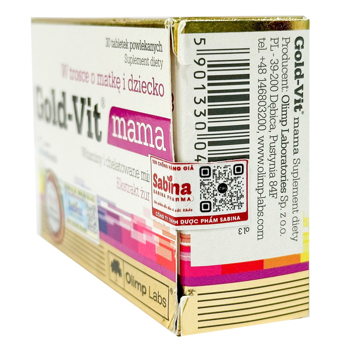 Thực phẩm bảo vệ sức khoẻ Gold-Vit® Mama bổ sung vitamin và khoáng chất cho bà bầu (30 viên) - mặt trái