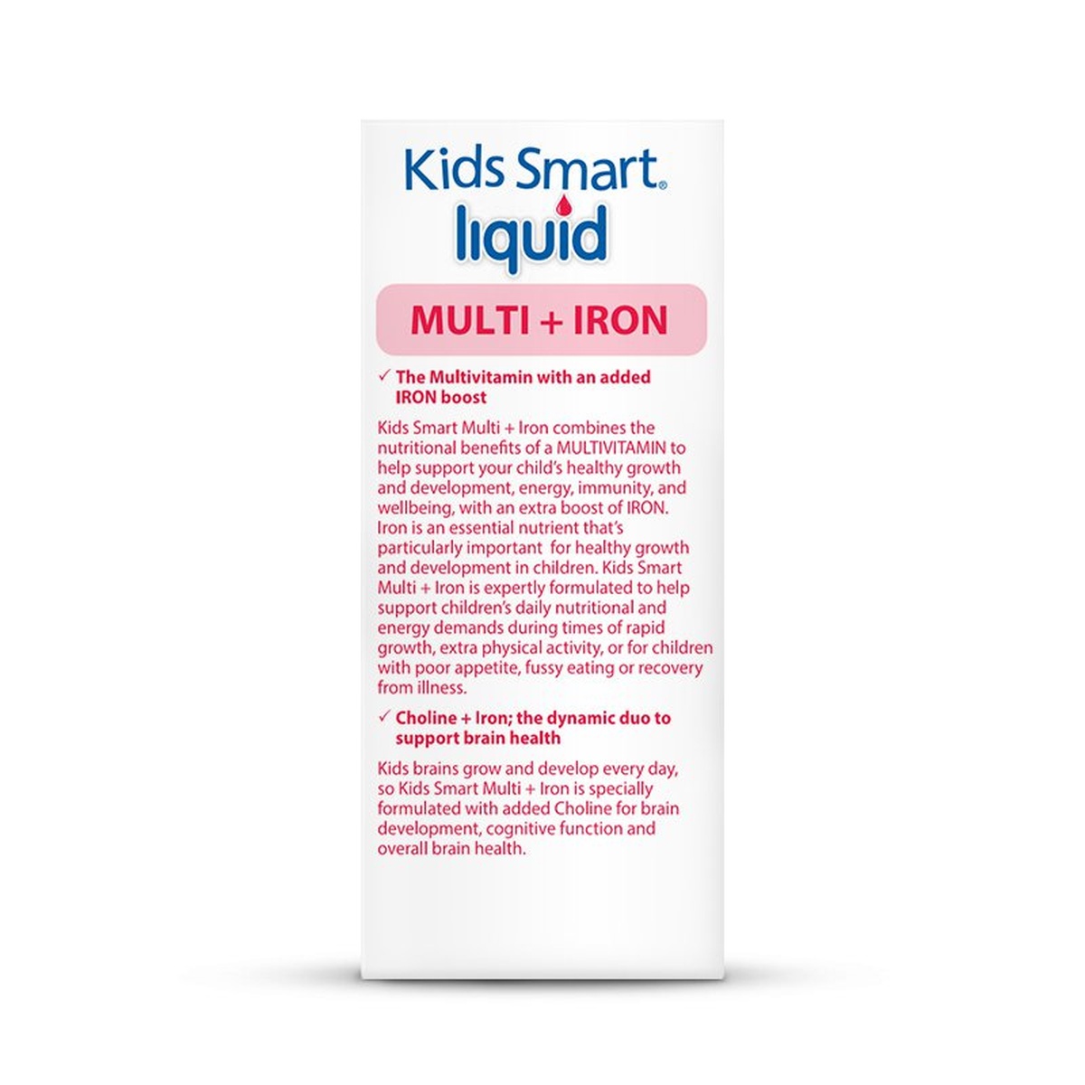 Thực phẩm bảo vệ sức khỏe NATURE'S WAY KIDS SMART LIQUID MULTI + IRON - mặt trái