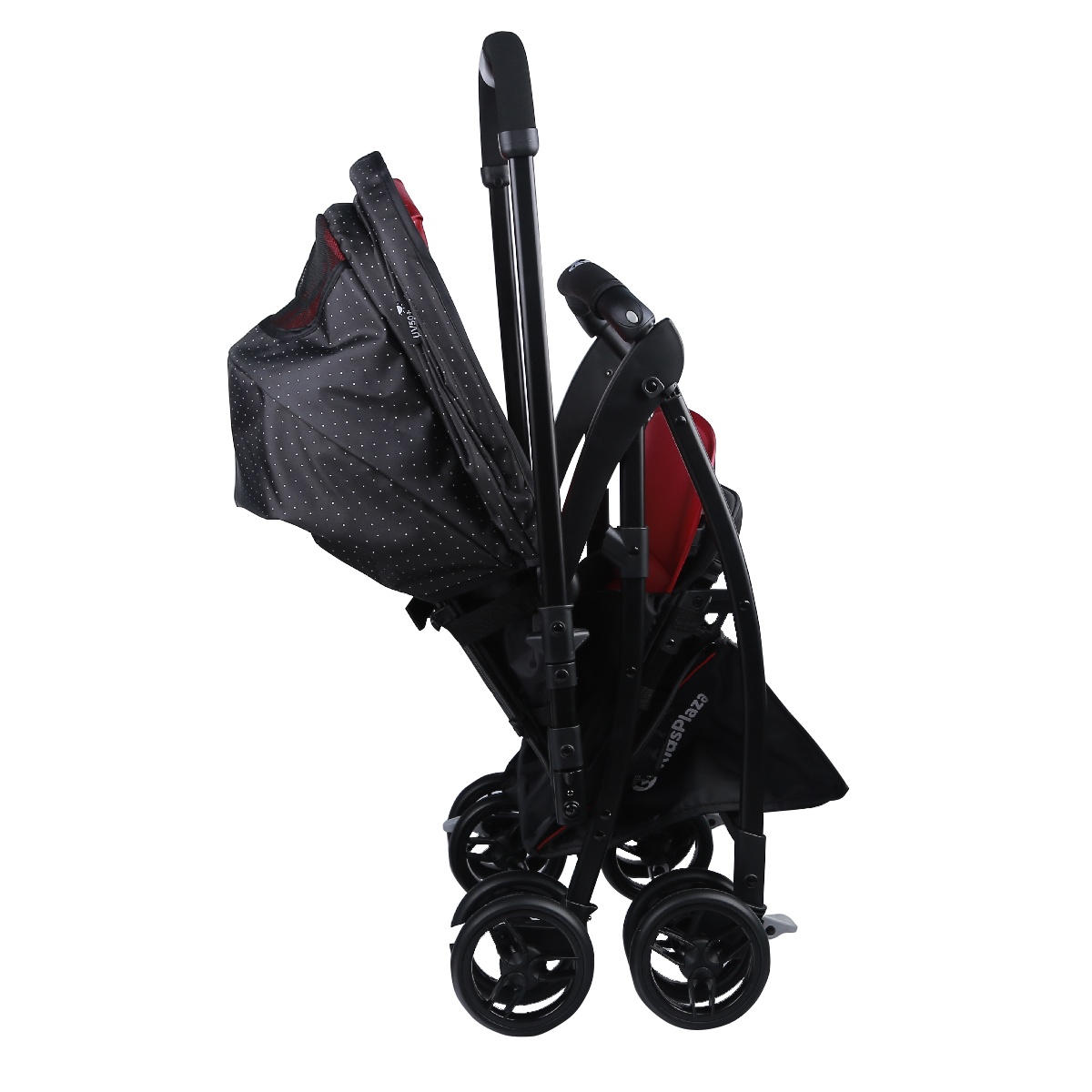 Xe đẩy cho bé KidsPlaza Compact 319 Linen (Đỏ Đen) - mặt phải