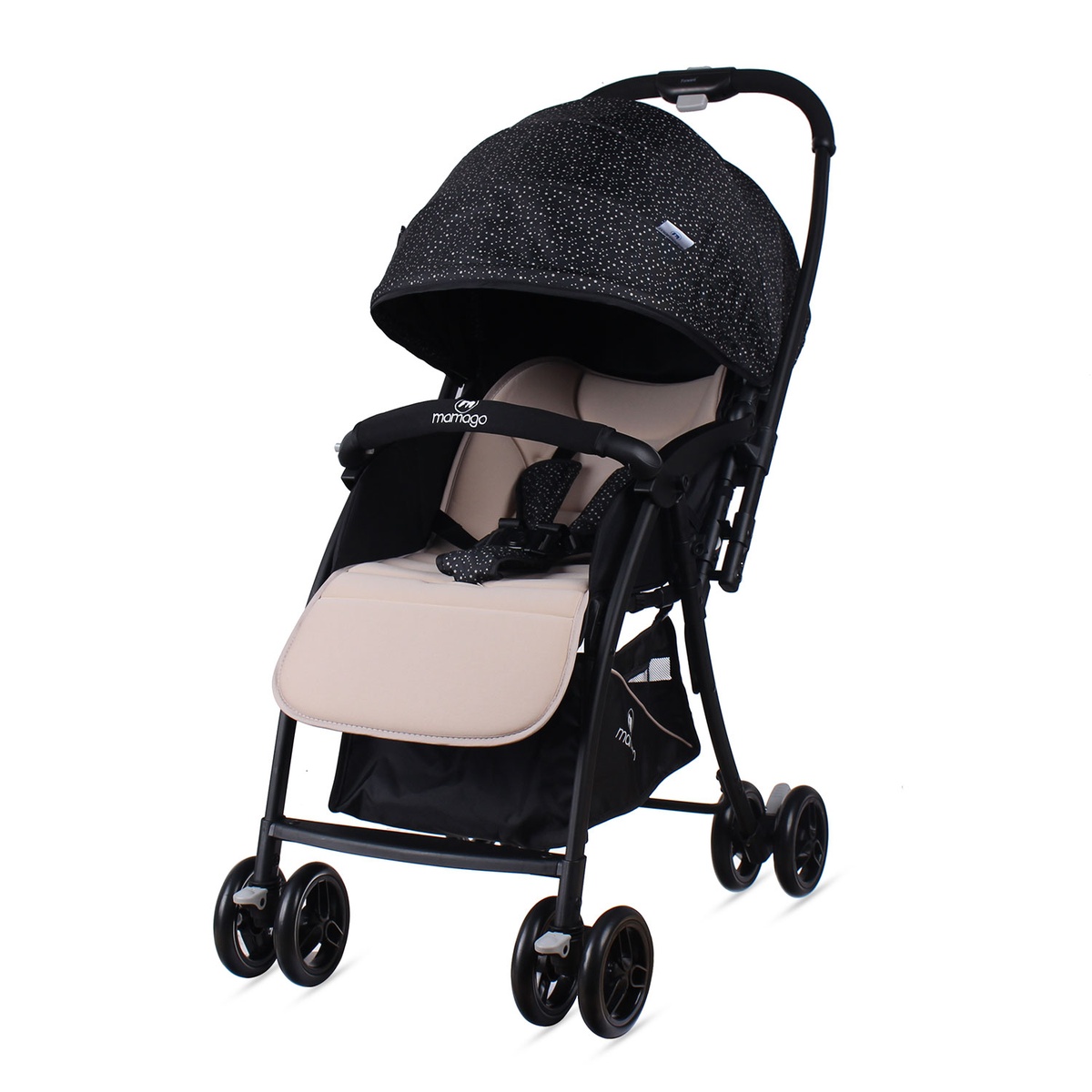 Xe đẩy cho bé Mamago Compact 319 (màu đen) - mặt sau