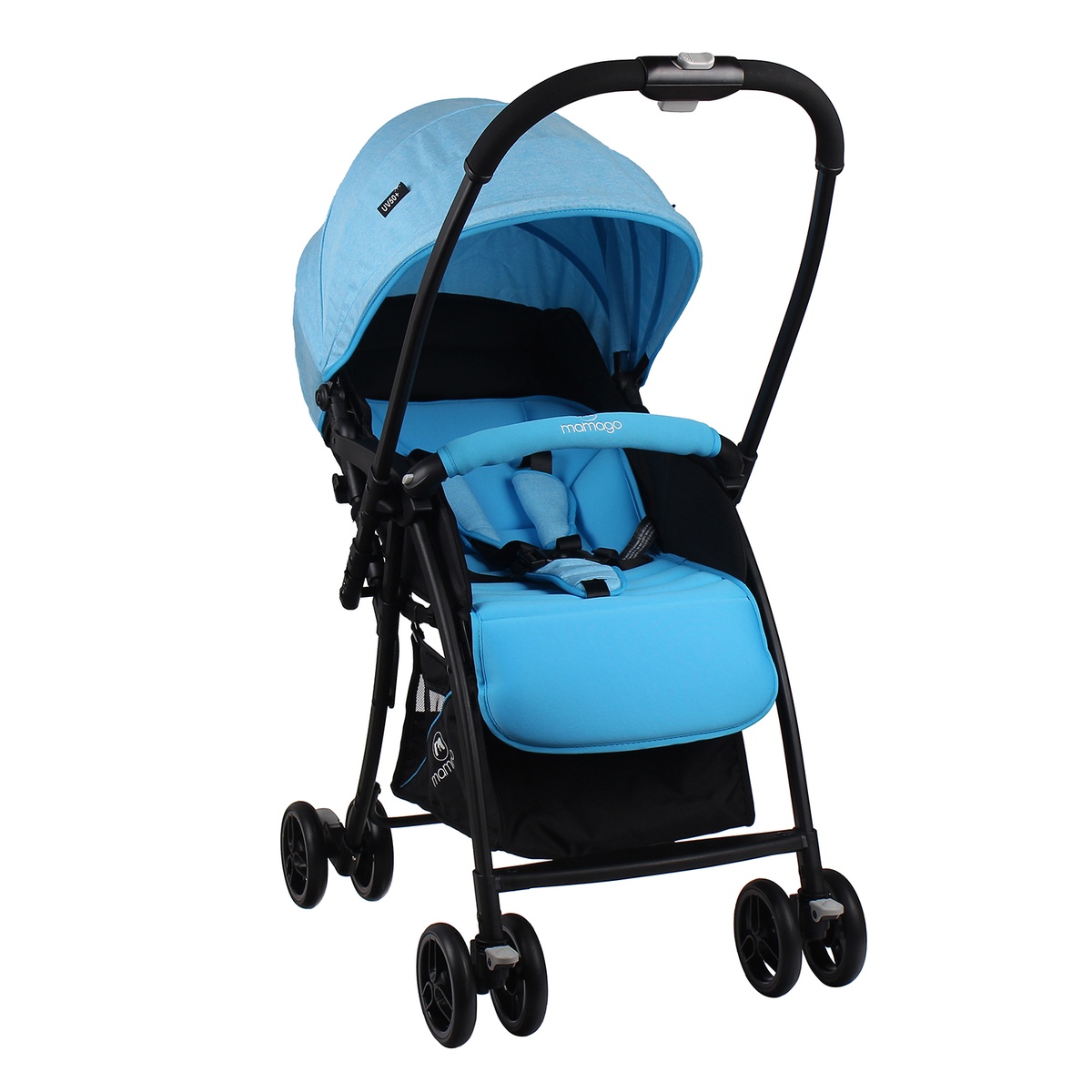 Xe đẩy cho bé Mamago Compact 319 Linen Premium (xanh dương)  - mặt phải