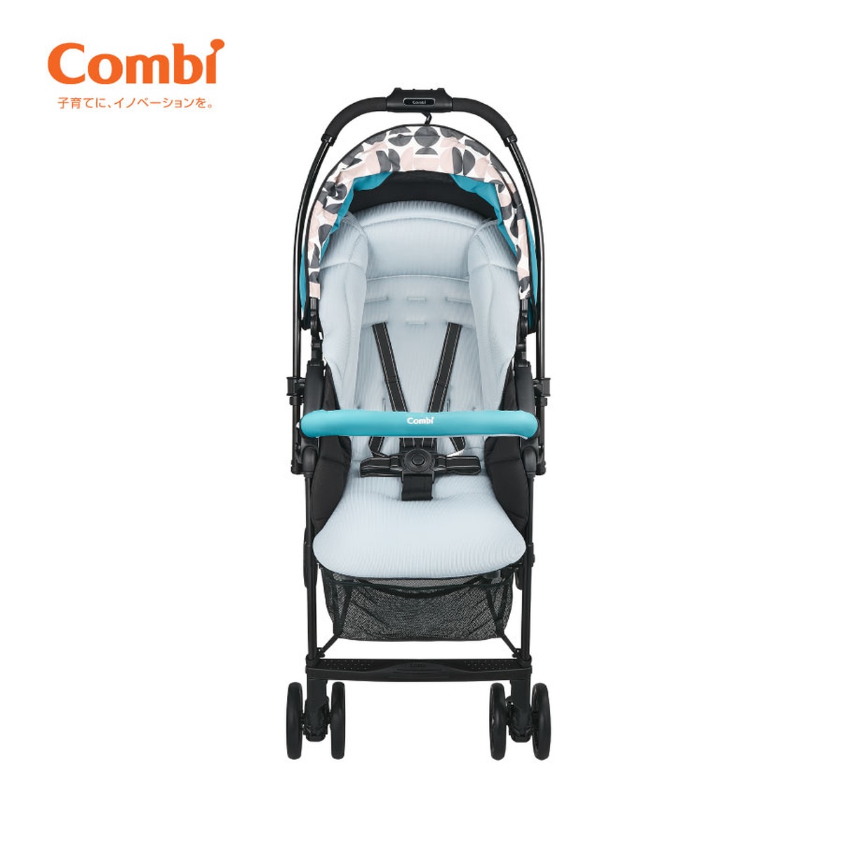 Xe đẩy Combi NEYO chống gù (Màu Xanh) - mặt sau