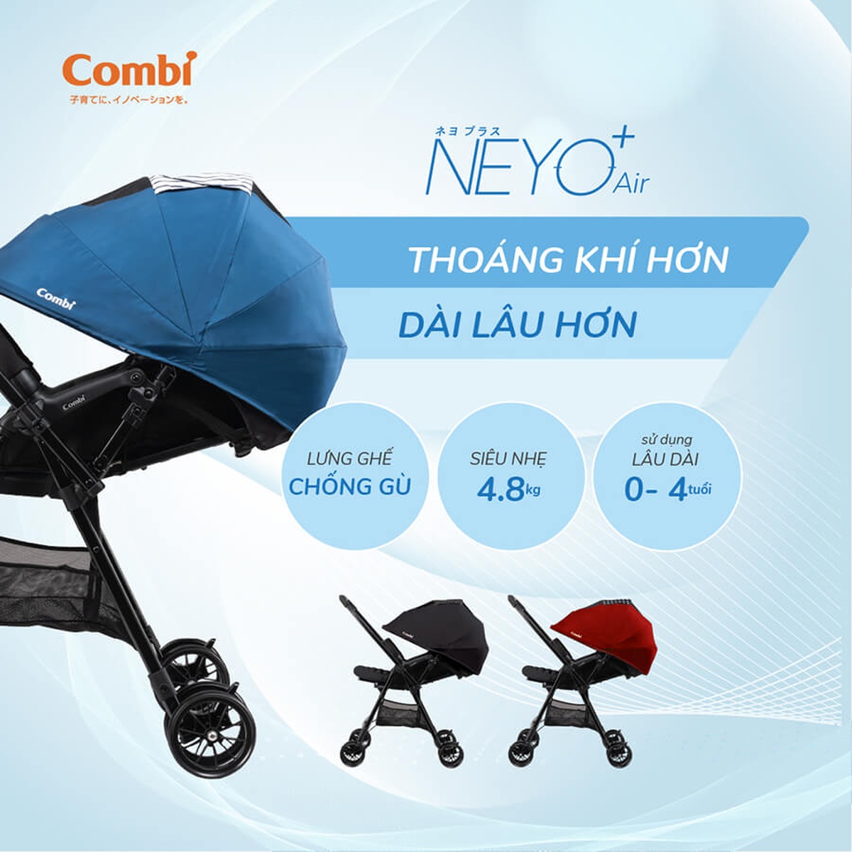 Xe đẩy Combi Neyo Plus Air (Màu Đen) - hình 8