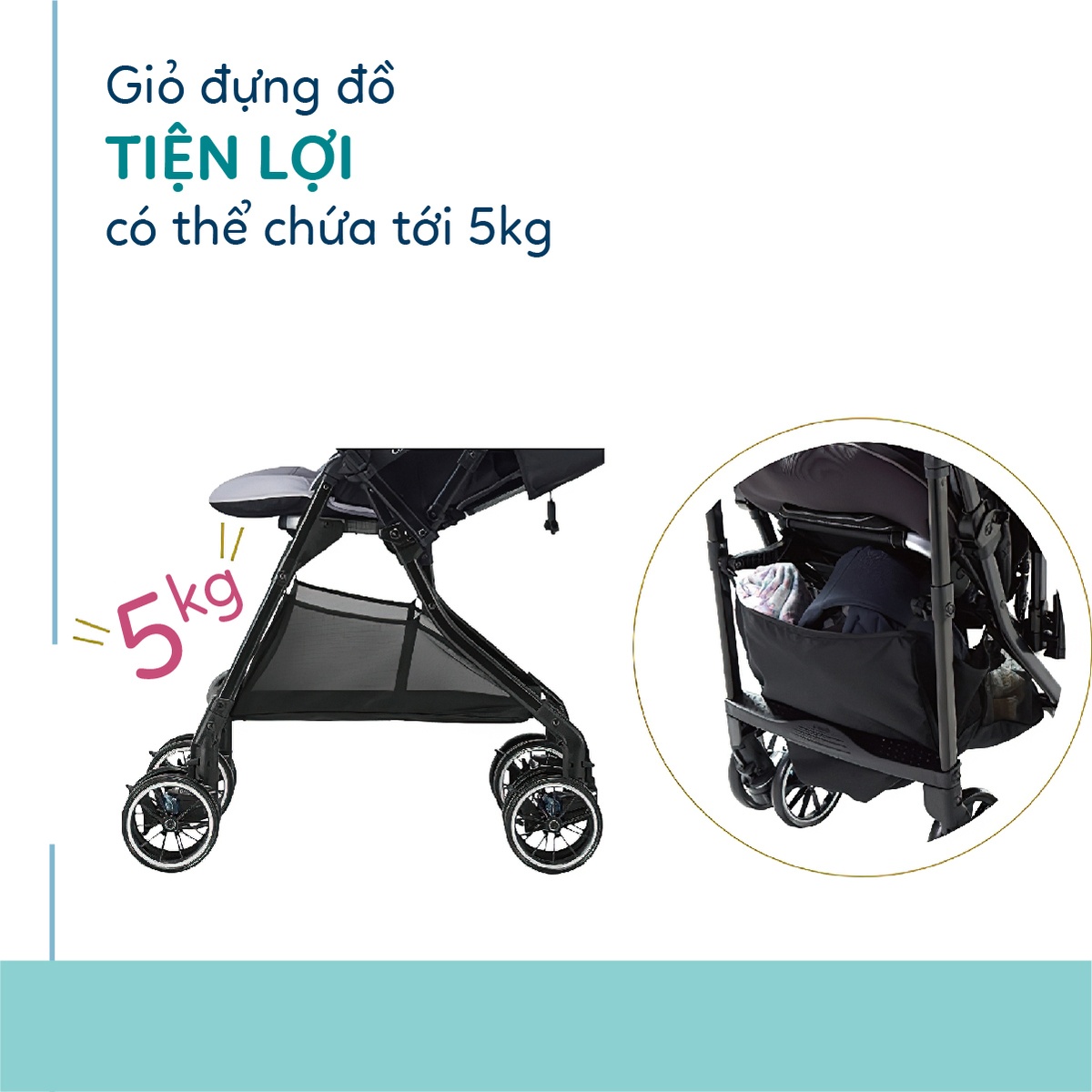 Xe đẩy Combi Sugocal Light 4 xanh dương - hình 14