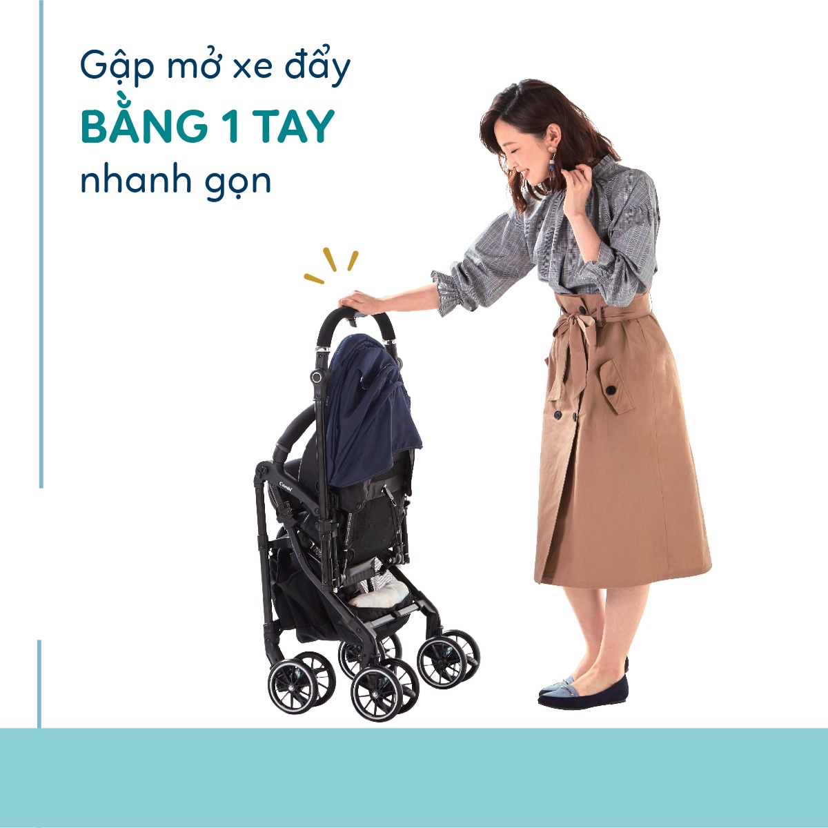 Xe đẩy Combi Sugocal Light 4 xanh dương - hình 7