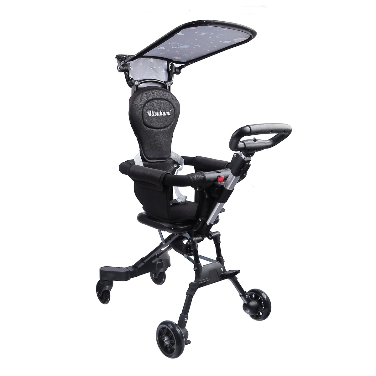 Xe đẩy du lịch hai chiều có mái che AC - mặt sau