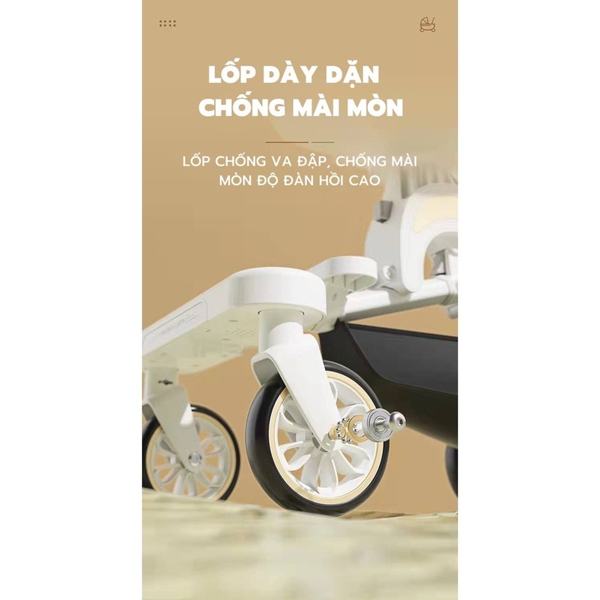 Xe đẩy gấp gọn K08  - mặt sau