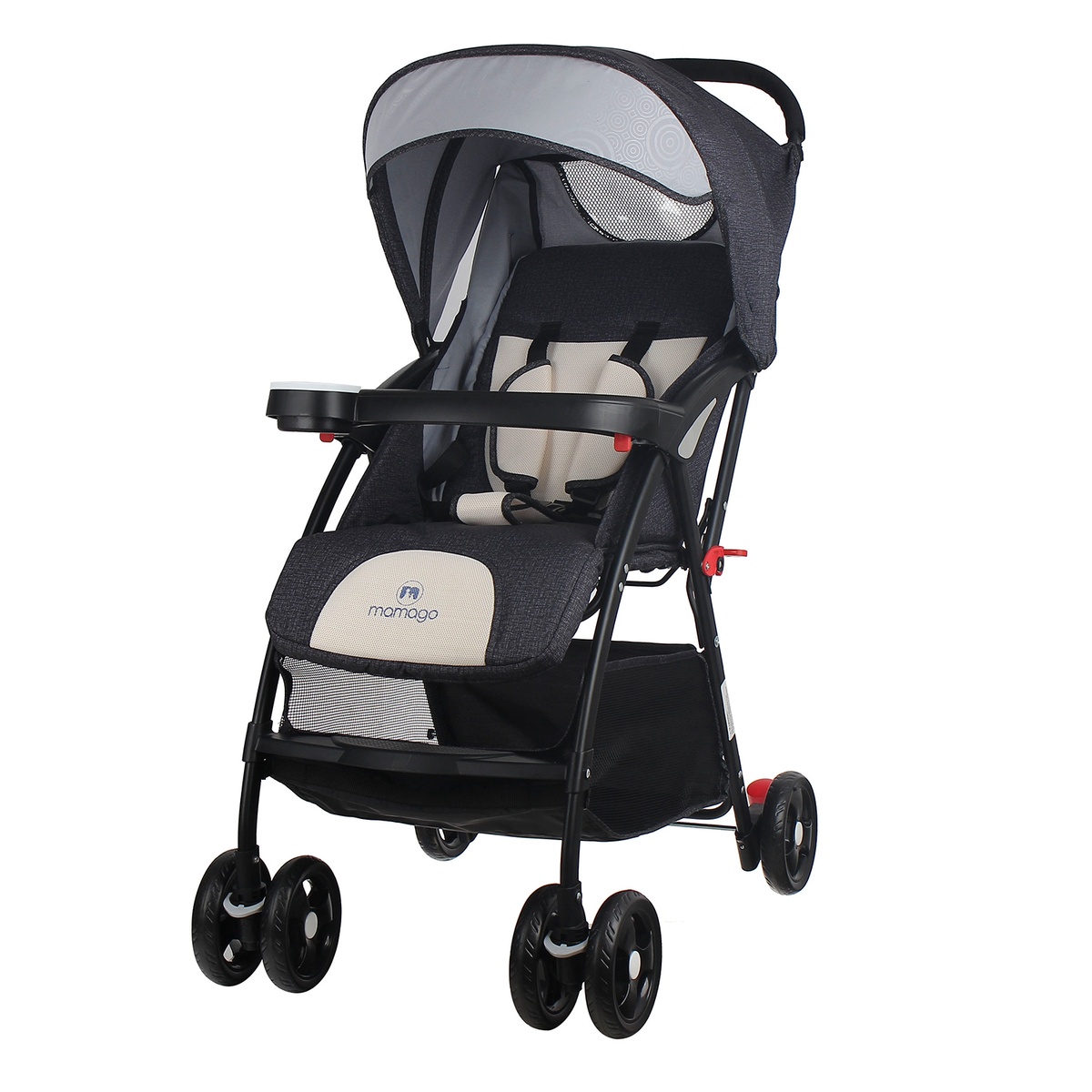 Xe đẩy Mamago Friendly C05 màu đen xám - mặt phải