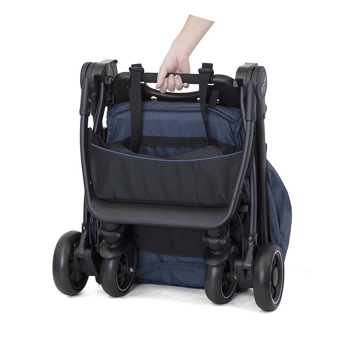 Xe đẩy trẻ em Joie Pact Deep Sea màu xanh - góc nghiêng