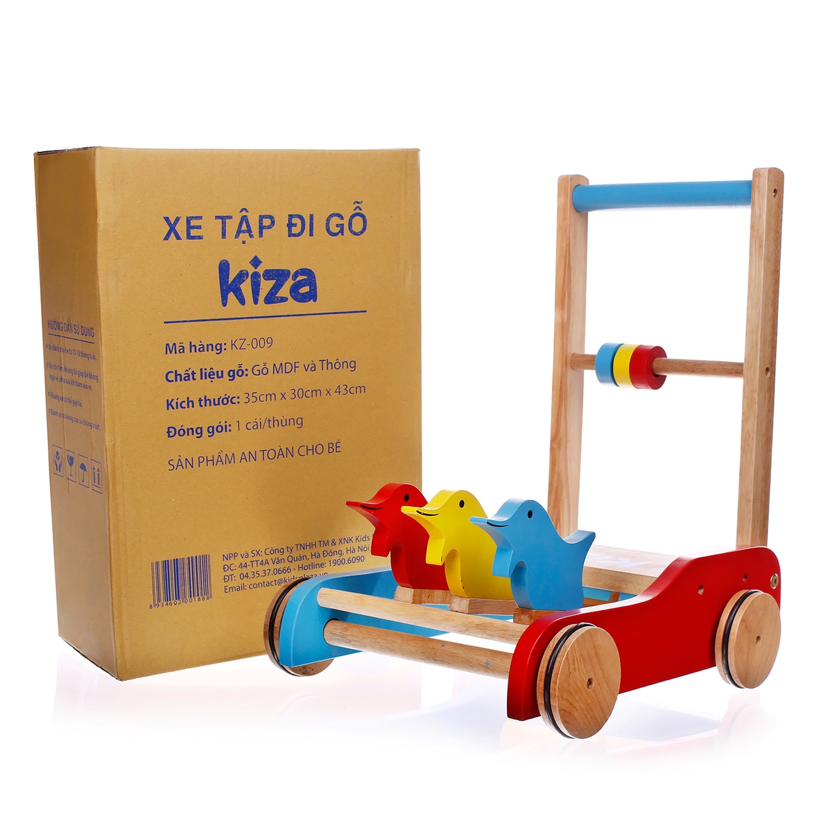 Xe tập đi gỗ Kiza Classic  - mặt trái