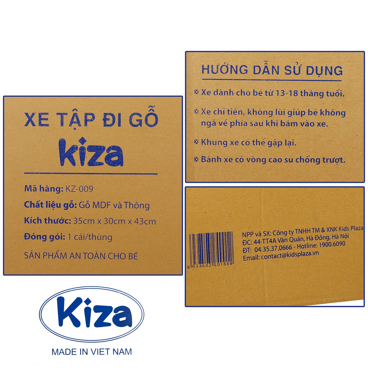 Xe tập đi gỗ Kiza Classic  - hình 11