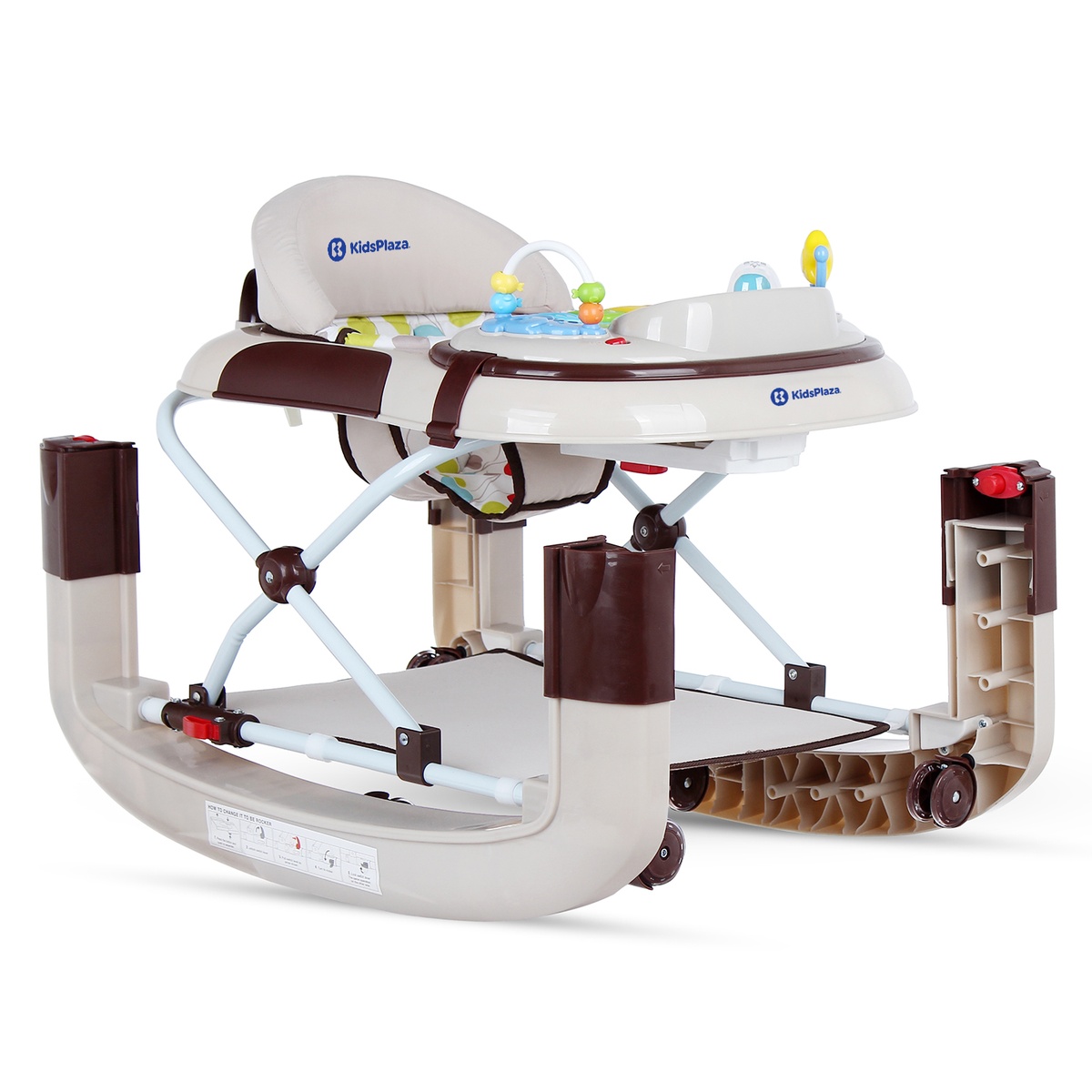 Xe tập đi KidsPlaza Walker có nhạc và bàn ăn W1120RA6 (Màu Nâu) - mặt sau