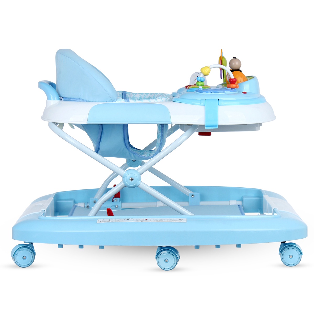 Xe tập đi tròn Mamago Walker màu xanh có nhạc và bàn ăn - mặt phải