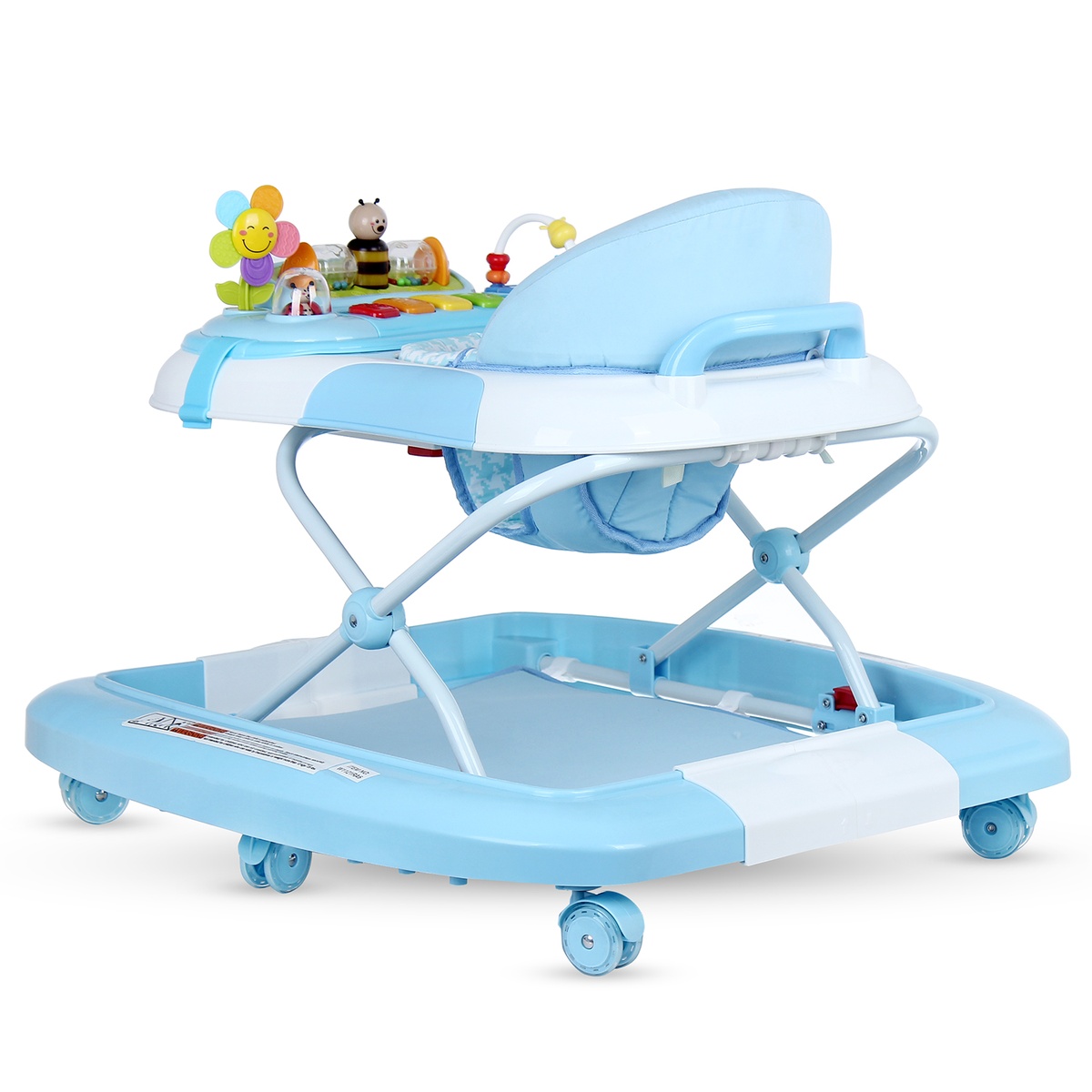 Xe tập đi tròn Mamago Walker màu xanh có nhạc và bàn ăn - mặt sau
